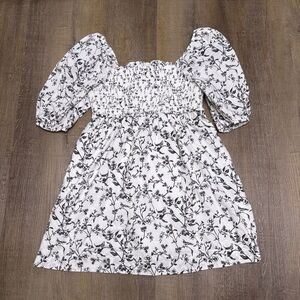 American Eagle Outfitters Black and White Floral Midi Dress